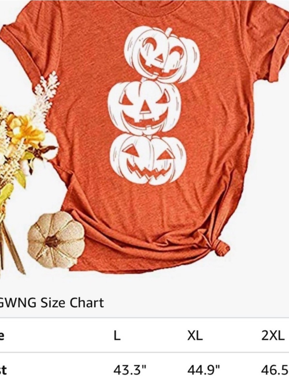 Women's Orange Halloween Pumpkin Graphic Tee - Picture 2 of 4